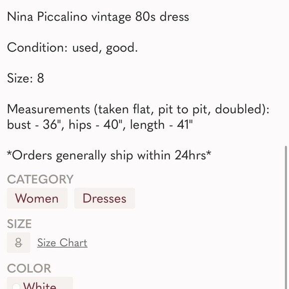 Nina Piccalino vintage sz S/M dress ruffle Cottagecore wedding peasant farmhouse - Picture 15 of 15